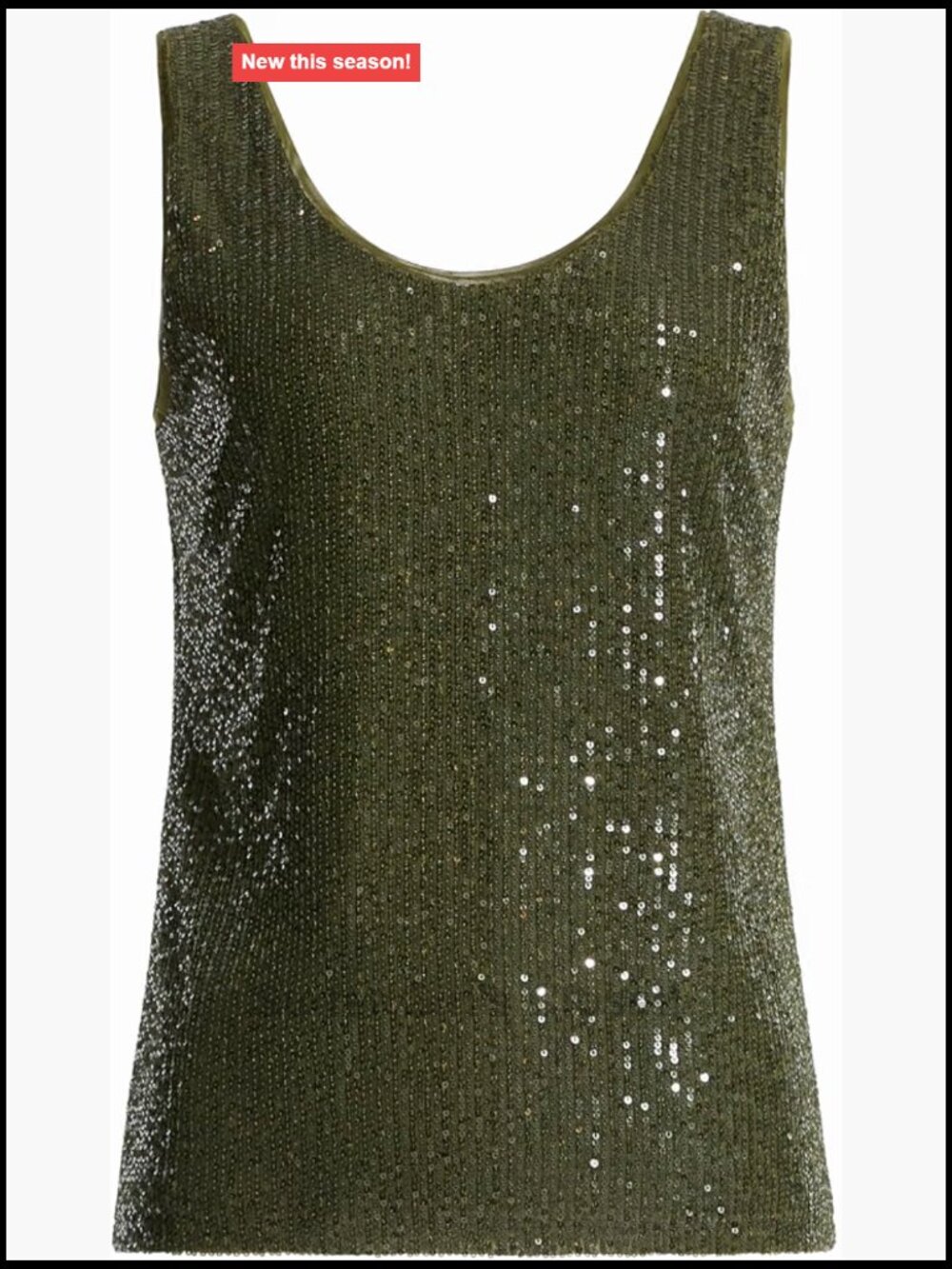 Sleeveless Sequin Double-V Tank Top Women's Classic Fit
